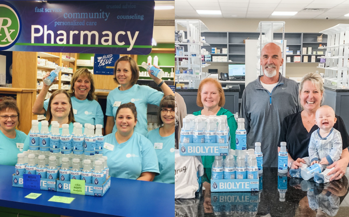 Community pharmacists with BIOLYTE products in their stores