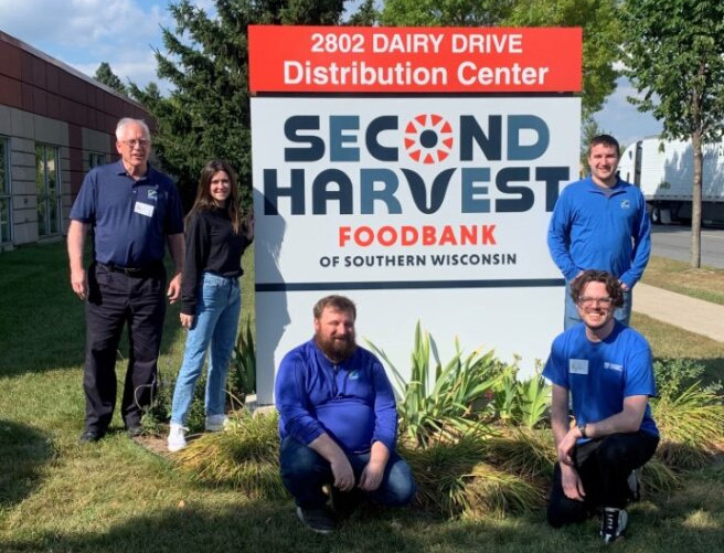 ipc staff volunteers at second harvest food bank in madison wi