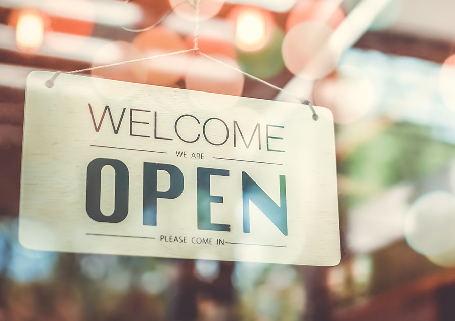 Open Sign on Independent Pharmacy