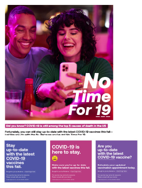 No Time For 19 - moderna covid-19 poster and social media images