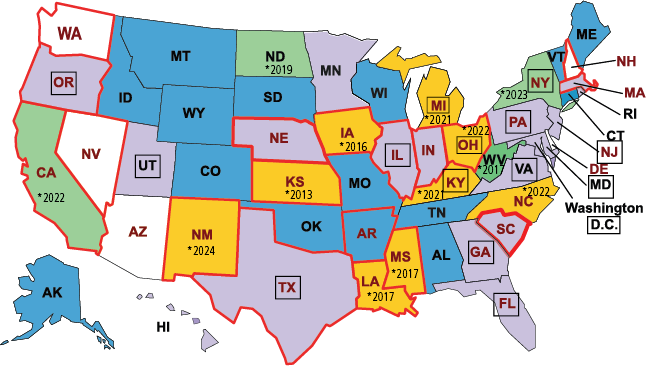 Map Showing Medicaid Managed Care Prescription Benefit Reform Initiatives Status 2024