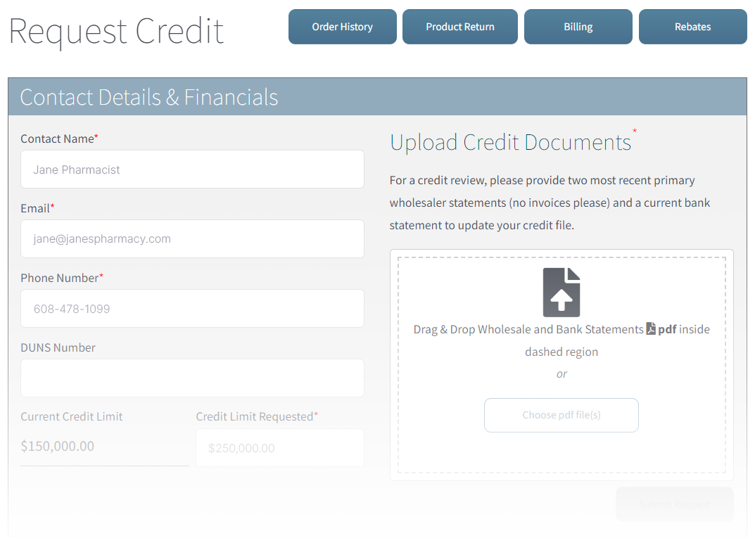 ipc my account request credit