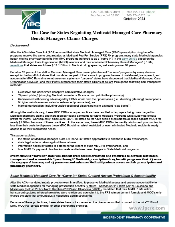 Government Relations - Position Paper - MCO Rx Reform-1