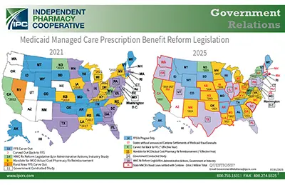 Medicaid Managed Care Reform Comparison - Map - Government Relations - 072025