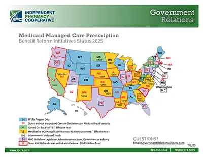 Medicaid Managed Care Reforms - Map - Government Relations - 202507