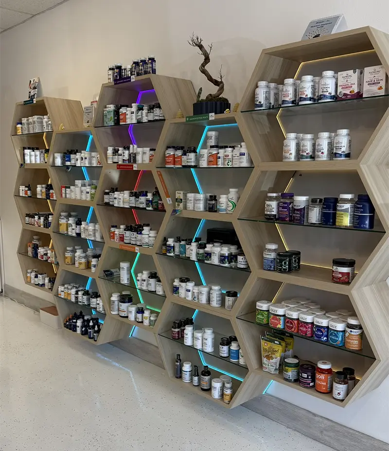 pharmacy shelving display