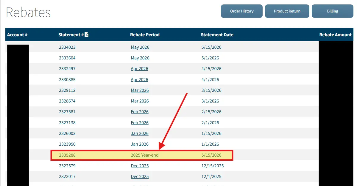 year-end-rebate statement location