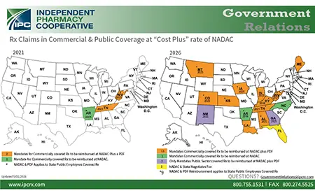 Rx Claims in Commercial & Public Coverage - Comparison - Map - 202605