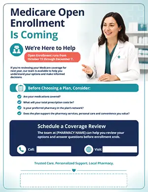 Pharmacy Medicare Open Enrollment Bag Stuffer - Thumbnail